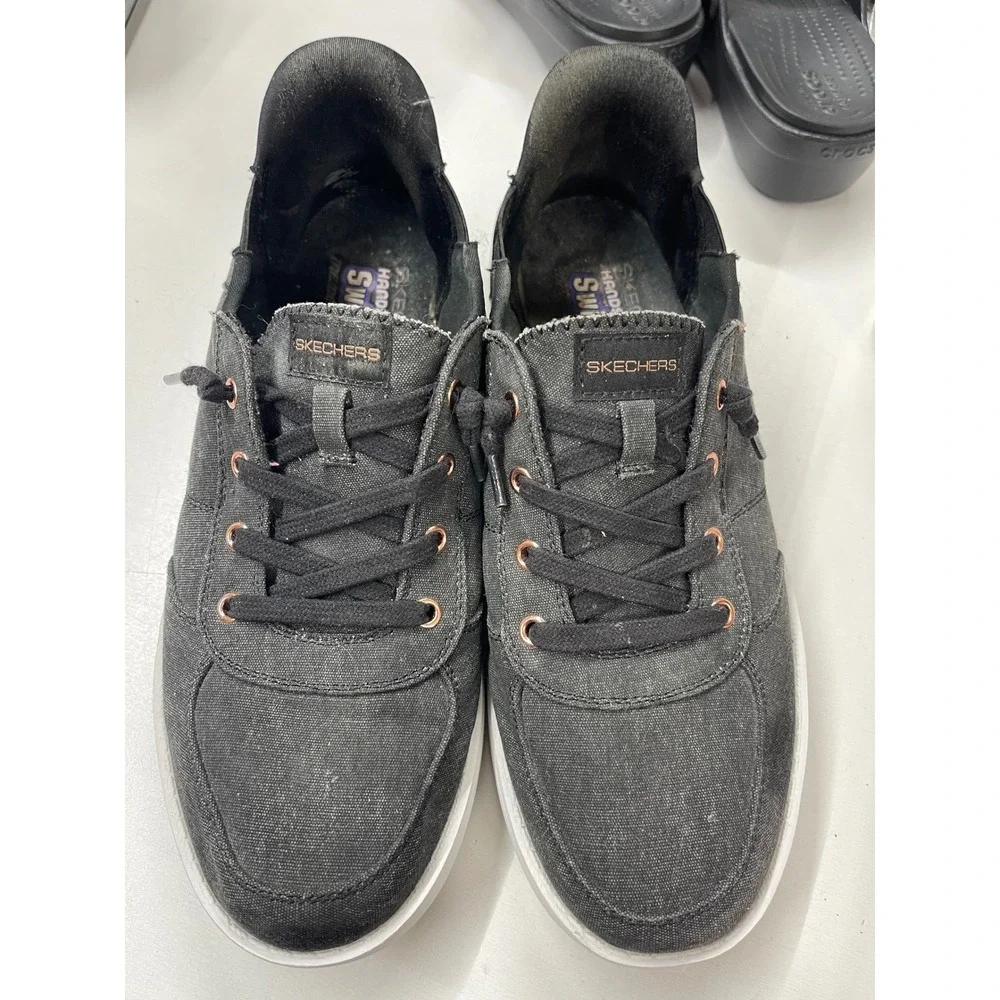 Skechers Hands Free Slip-ins Swift Fit Black Rose Gold Sneakers Womens 9